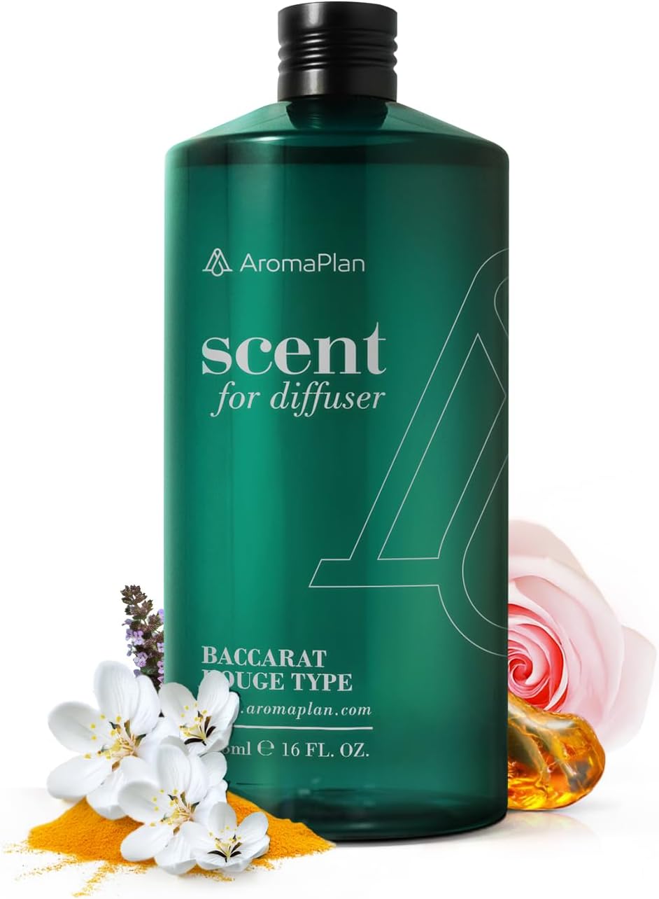 AromaPlan Hotel Scents Inspired by Baccarat Rouge 16 Fl Oz (473ml), Home Luxury Aroma & Hotel Diffuser Oil for Aromatherapy- USA Made, Bigger Bottle, Bolder Aroma & Longer Lasting