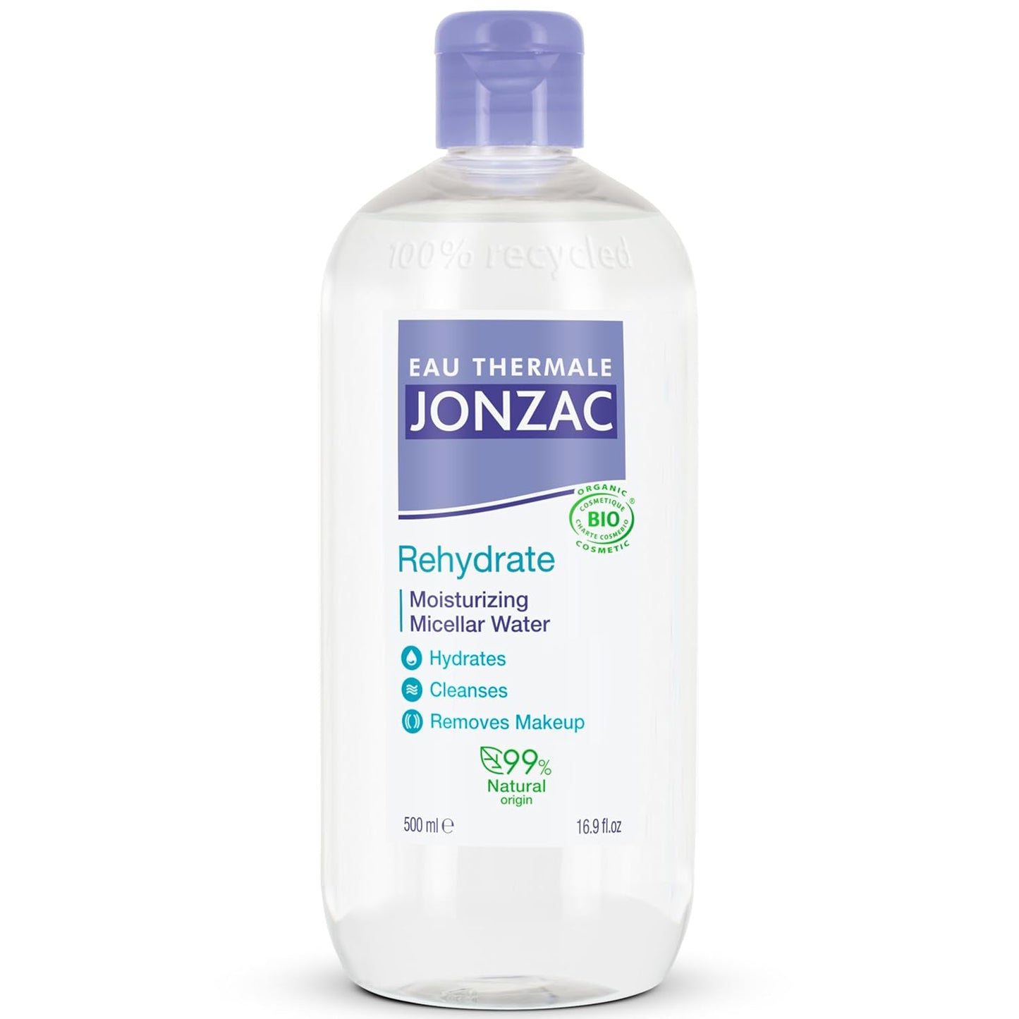 Eau Thermale Jonzac 99% Organic Micellar Water - Natural Eye & Face Makeup Remover - Hydrating With Thermal Spring Water - For Sensitive Skin - Non-Toxic - Agua Micelar Orgánica - 16.9 Fl Oz