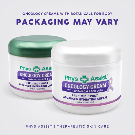 PhysAssist - Oncology Body Cream with Botanicals, 4 oz. Soothing and Hydrating to Stressed Skin. Made with Oils of Lavender, Calendula, and Peppermint. Non-Irritant, Clinically Tested (Pack of 2)