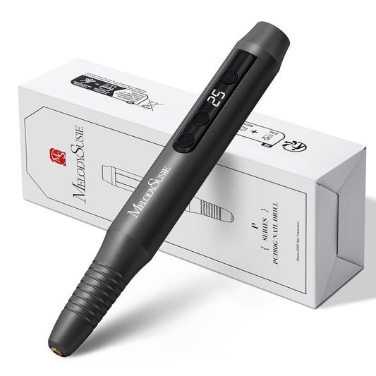MelodySusie Portable Cordless Nail Drill PC180G, 25,000RPM Rechargeable Electric Nail File with Nail Drill Bits,Sanding Bands