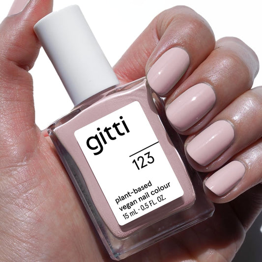 gitti Plant-based Nail Polish I Non-Toxic, 30-Free, Based On Natural Origin Ingredients, Cruelty.Free, Vegan, High Performance Colors, Glossy Finish, Shade no. 123 Lavender Fade (0.5 fl oz)