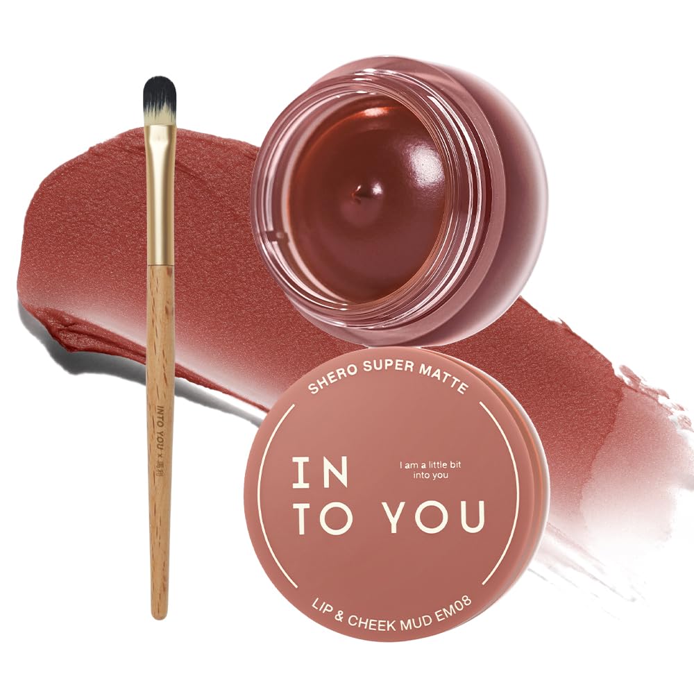INTO YOU Matte Liquid Lipstick for Women, Canned Long Lasting Nude Lipstick Waterproof with Lip Brush, No Transfer, High Pigmented with Lightweight Lip Mud Texture(C-EM08)