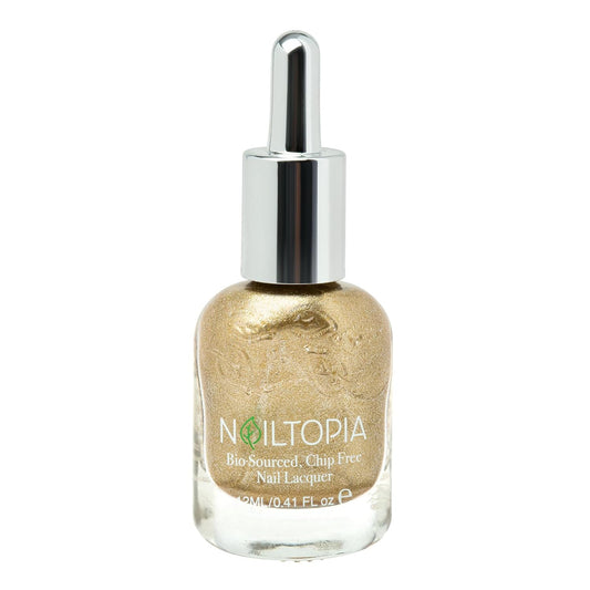 Nailtopia Bio-Sourced, Chip Free Nail Lacquer - All Natural, Strengthening Biotin and Superfood-Infused Polish - Chip Resistant Formula - Quick-Dry, Long Lasting Wear - Liquid Gold - 0.41 oz