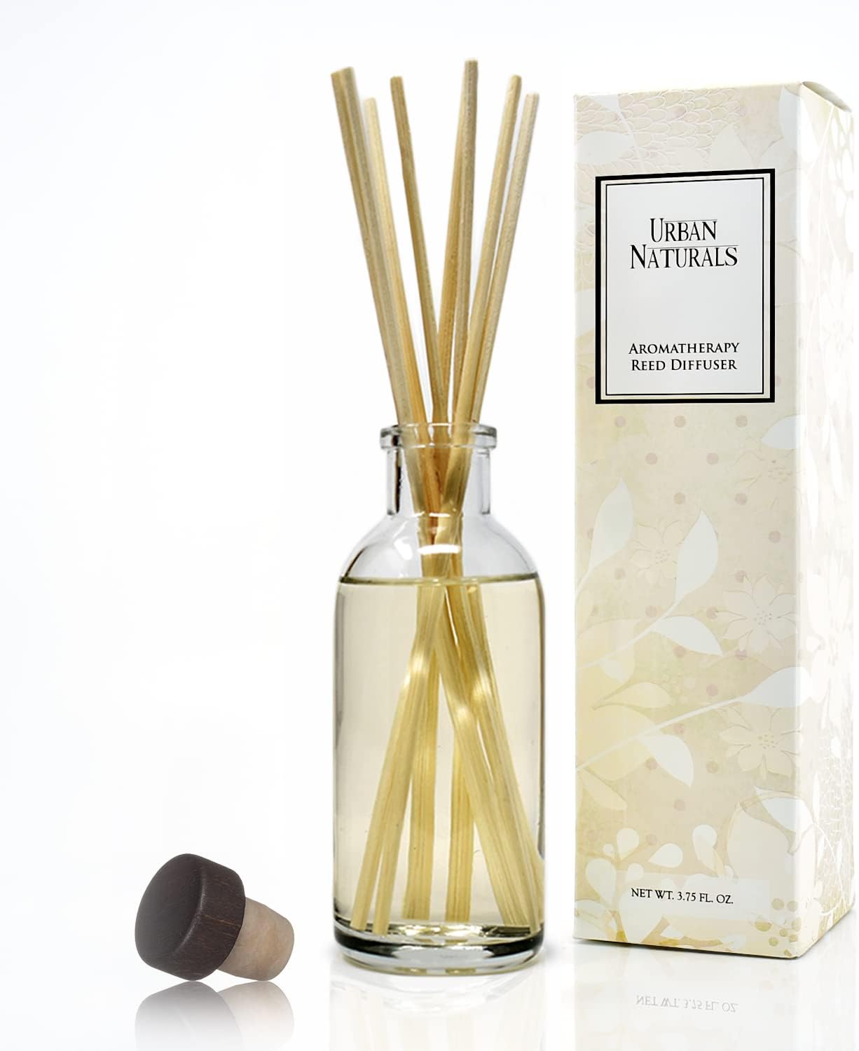 Urban Naturals Gardenia Blossoms Reed Diffuser Set with Jasmine, Gardenia, Ylang Ylang Scent Notes for a Continuous Air Freshener Scent