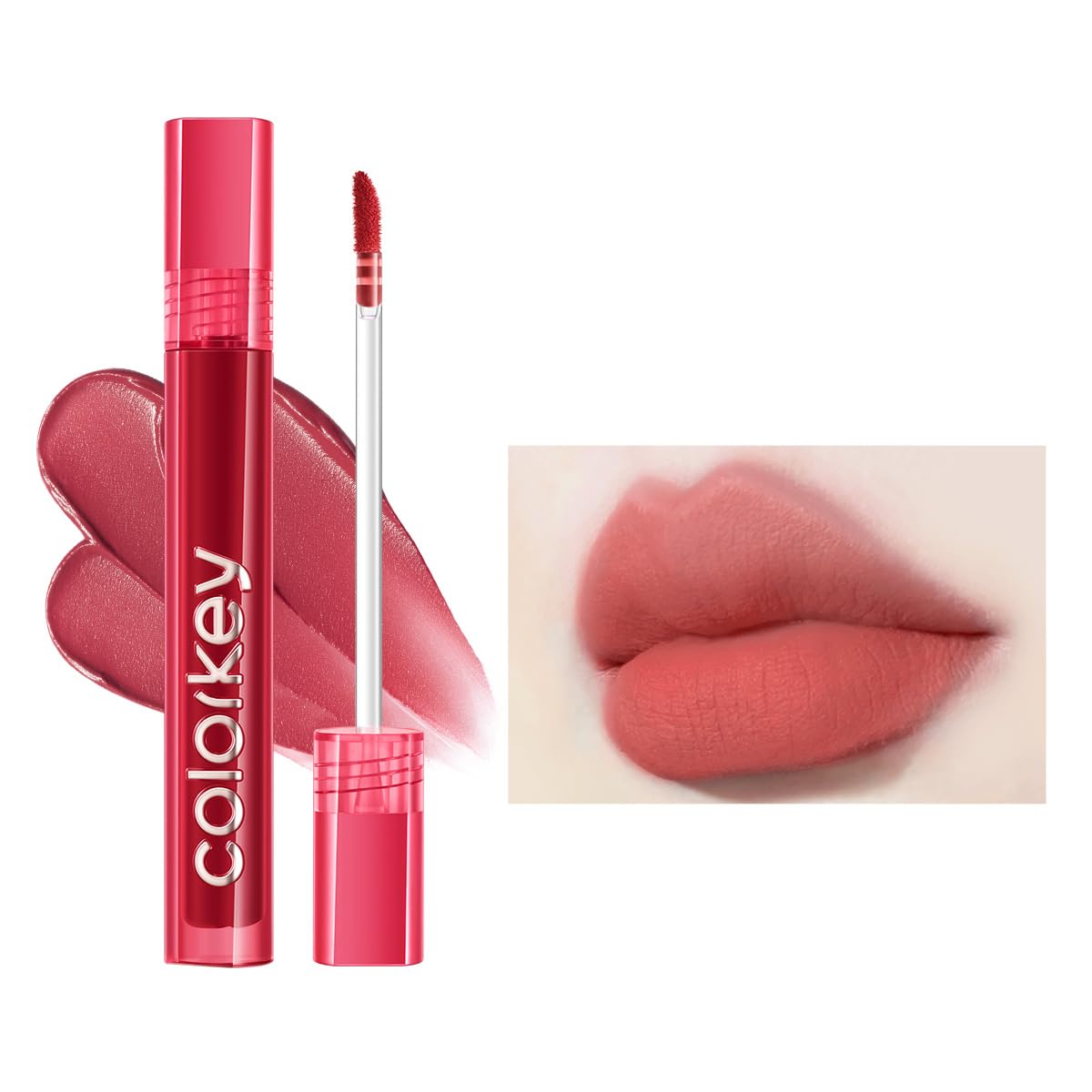 COLORKEY Airy Velvet Lip Tint, Matte Finishs, Longwear Rich Lip Colors, non-sticky, Creamy Soft Texture, Waterproof Lip Stain, Matte hydration, non-drying. Velvety finish (R247 Spring Snow, 3g)