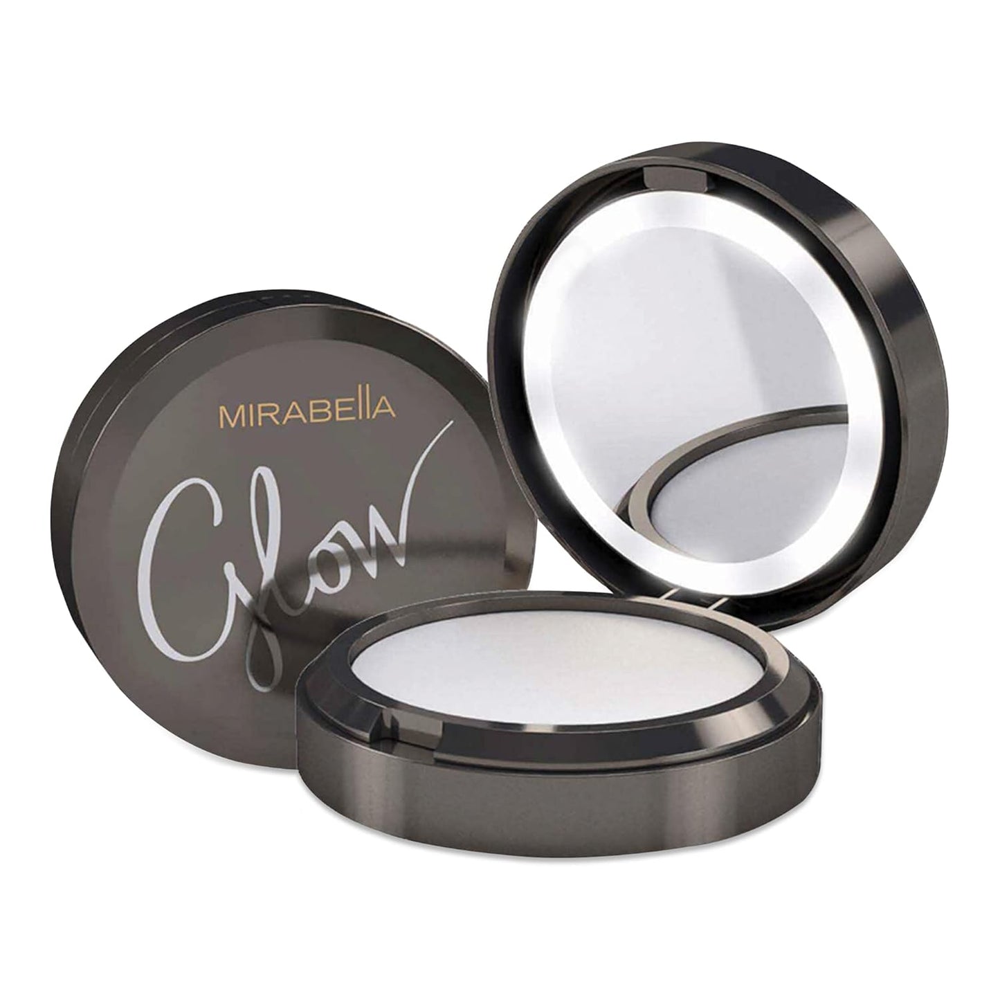 Universal Pressed Setting Makeup Powder, Glow by Mirabella Beauty - Translucent Matte Setting Powder Infused with Hyaluronic Acid & Collagen with Lightweight, Flawless Finish - Blurring, Anti-Aging &