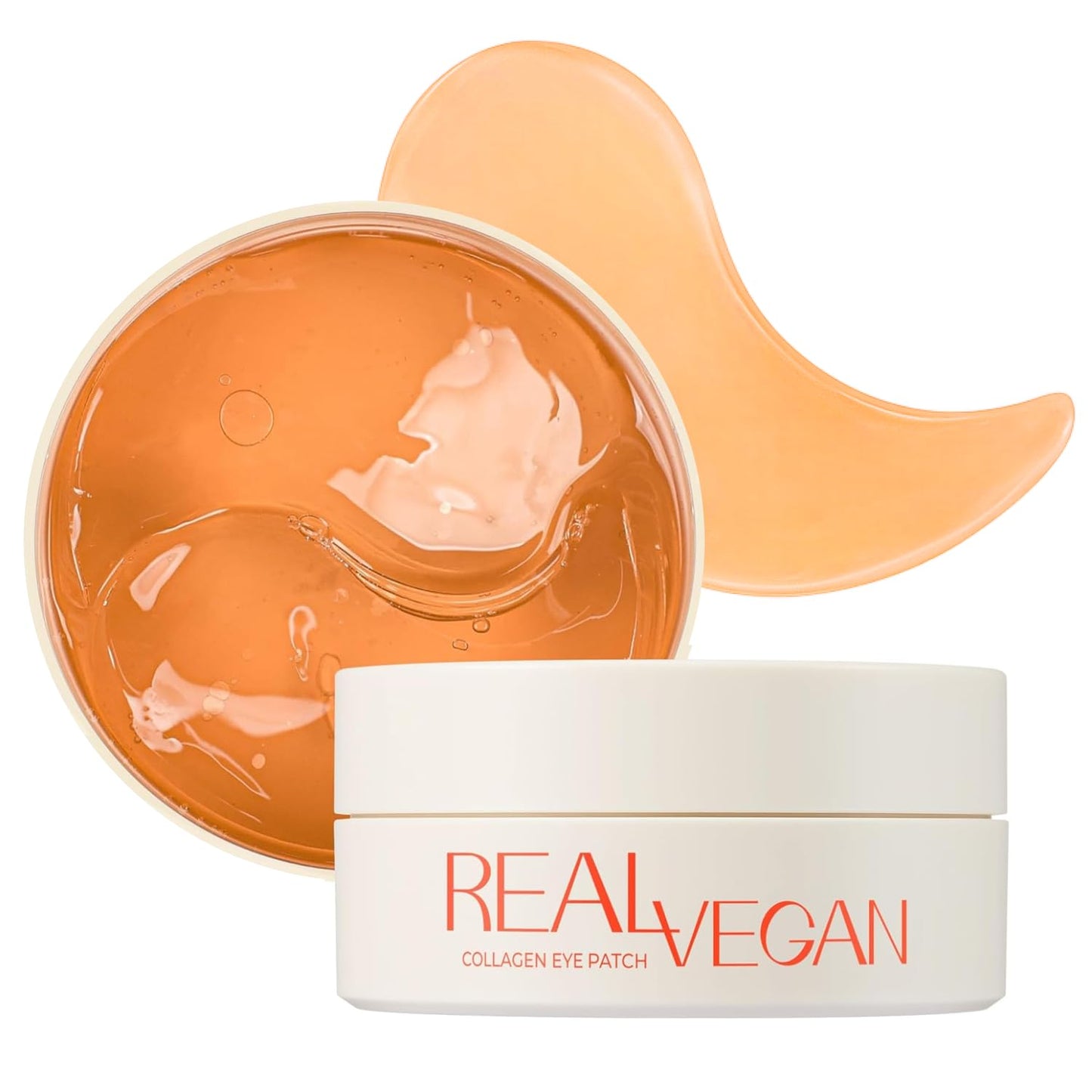 KLAVUU Real Vegan Collagen Eye Patches (60 Patches) - Korean Overnight Under Eye Mask for Puffy, Sagging Eyes, Fine Lines & Wrinkles | Elasticity Boost with Low-Molecular Carrot Collagen (500 Daltons)