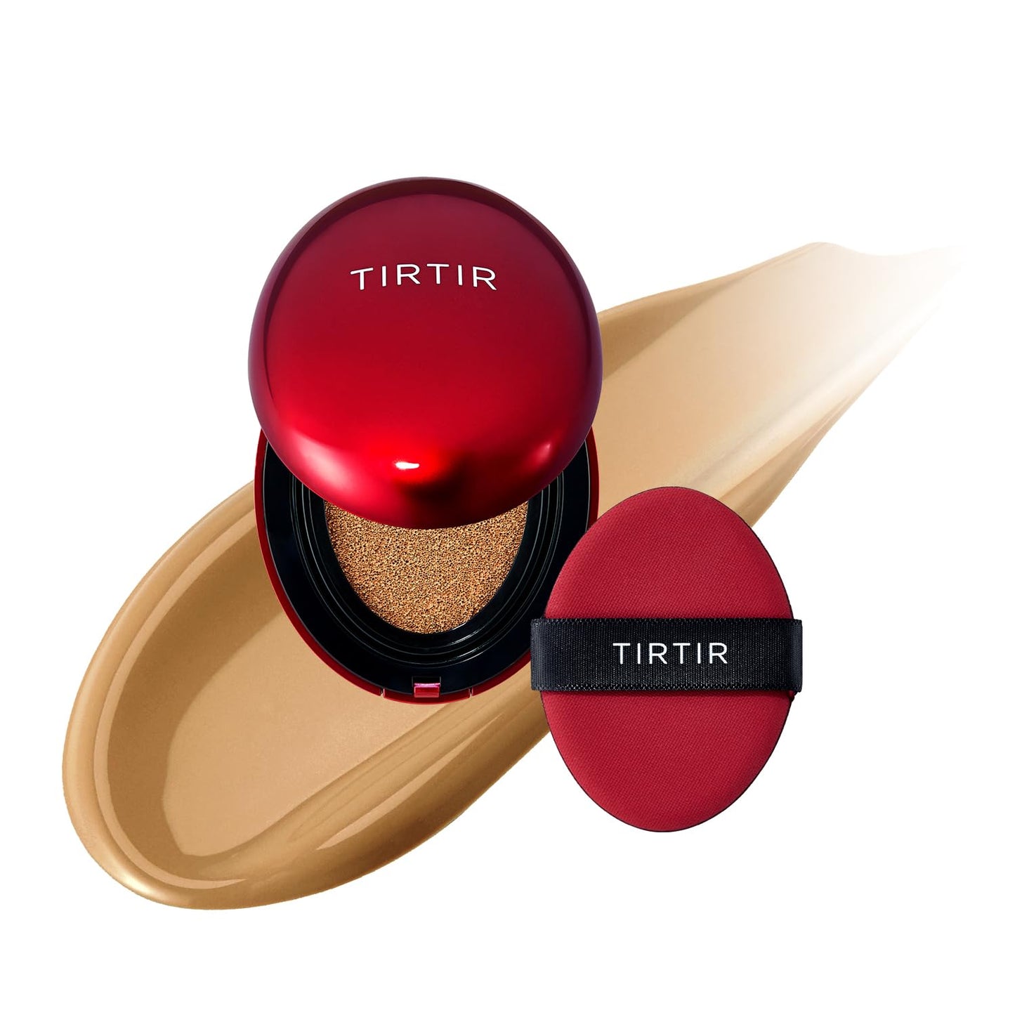 [*Mini Size*] TIRTIR Mask Fit Red Cushion Foundation | Full coverage, Weightless, Skin fit, Satin Glow Finish, Korean Makeup BB Foundation, beauty, Tattoo cover up, Buildable (#33W Ginger, 0.15 Fl Oz)