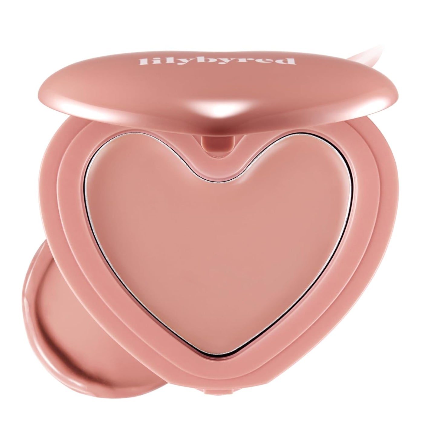 lilybyred Luv Beam Cheek Balm | Heart-Shaped Korean Cream Blush, Semi-Matte Finish, Long-Lasting, Blendable & Buildable, Soft Creamy Texture, Lightweight, Natural Flush, 0.12 oz.(12 Hearty Pink Beige)