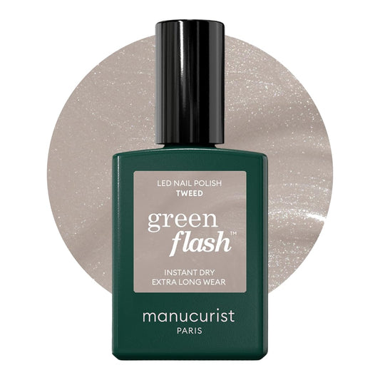 Manucurist Green Flash LED Tweed Gel Nail Polish - Vegan, 12-Free, Plant-Based Gel Polish - Strengthens and Protects the Nail - Made in France - 0.5 fl oz