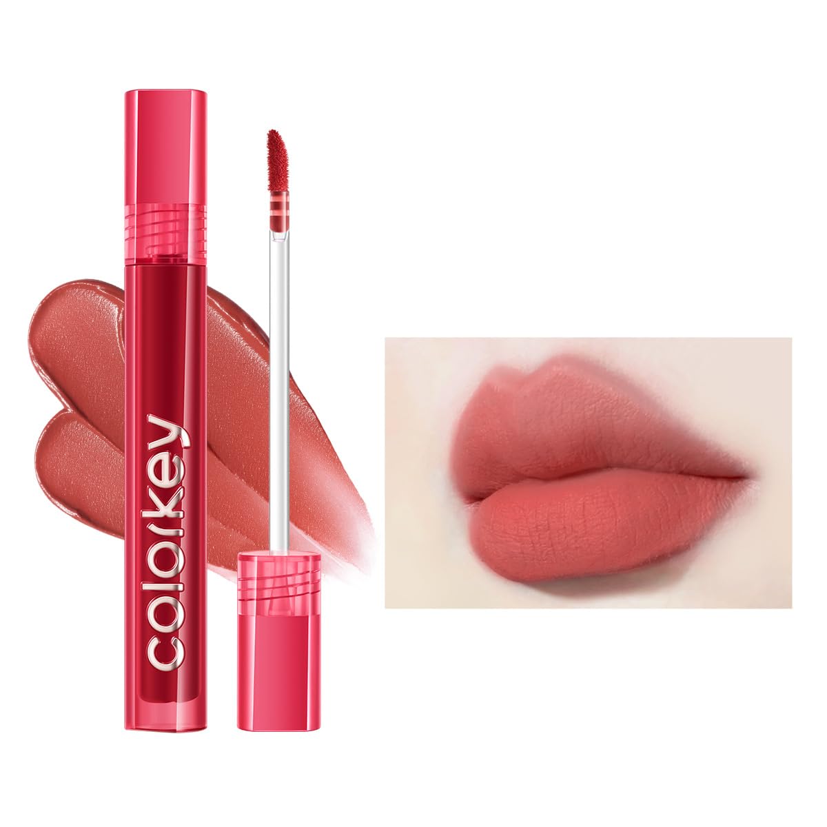 COLORKEY Airy Velvet Lip Tint, Matte Finishs, Longwear Rich Lip Colors, non-sticky, Creamy Soft Texture, Waterproof Lip Stain, Matte hydration, non-drying. Velvety finish (B620 Oolong Latte, 3g)