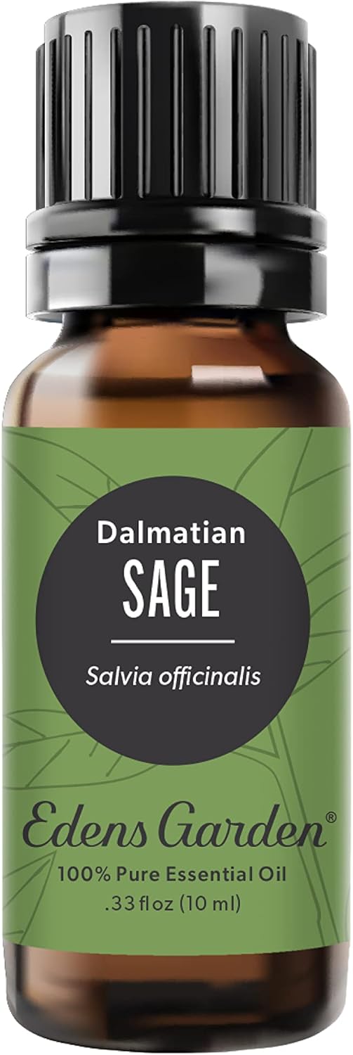 Edens Garden Sage- Dalmation Essential Oil- 100% Pure Premium Grade, Undiluted, Natural, Therapeutic, Aromatherapy, The Best for Candle, Laundry, Humidifiers 10 ml (.33 fl oz)