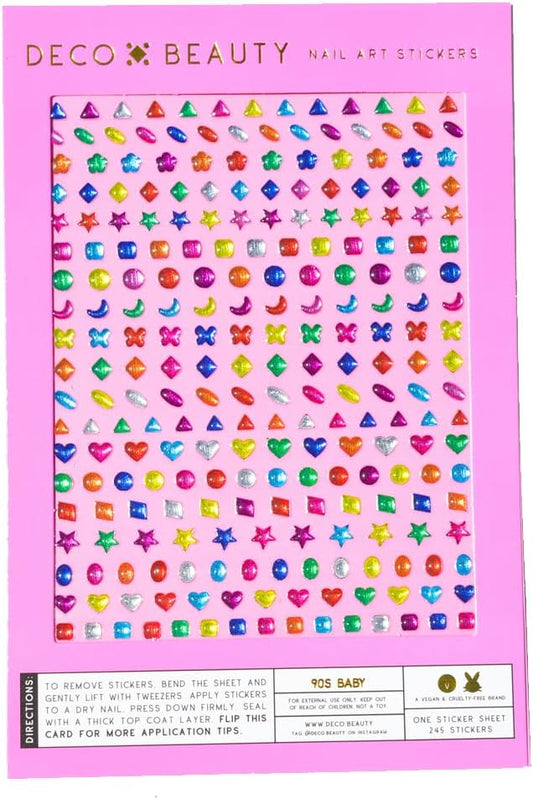 Deco Beauty 90s Baby Nail Stickers - Lightweight & Easy-to-Apply Nail Art with Cute & Trendy Designs - Durable & Long-Lasting Nail Stickers for Women, Ideal for DIY Manicures