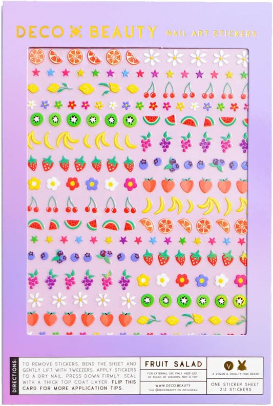 Deco Beauty Fruit Salad Nail Stickers - Trendy, Long-Lasting Nail Art Decals – Easy DIY Application for Salon-Quality Manicures