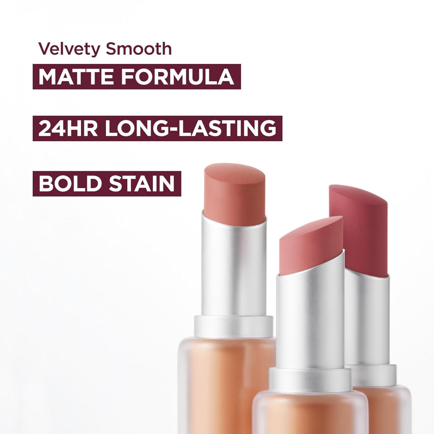 Laka Bulky Matte Lipstick 4g/0.14oz., Long Wear, Non-Drying Lip Stain Stick with High Pigmentation, Voluminous Lips, Vegan, K-Beauty (#404 Off Salmon)