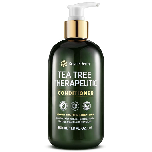 RoyceDerm Tea Tree Conditioner: Hydrating & Soothing Botanical Formula with Tea Tree, Aloe, Camellia Seed Oil, Paraben & Sulfate Free