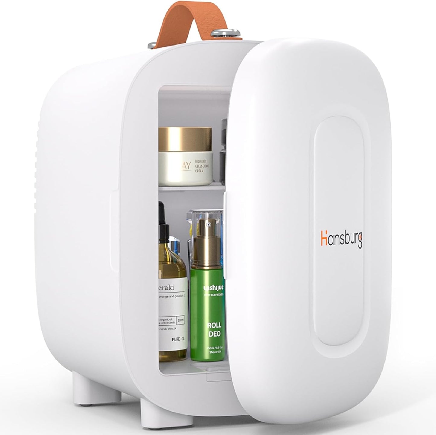 Mini Fridge for Bedroom Skincare Cooler & Warmer Portable Small Refrigerator 4 Liter/6 can with 12v AC/DC/USB Option for Food, Drinks, Makeup, Dorm, Office and Car