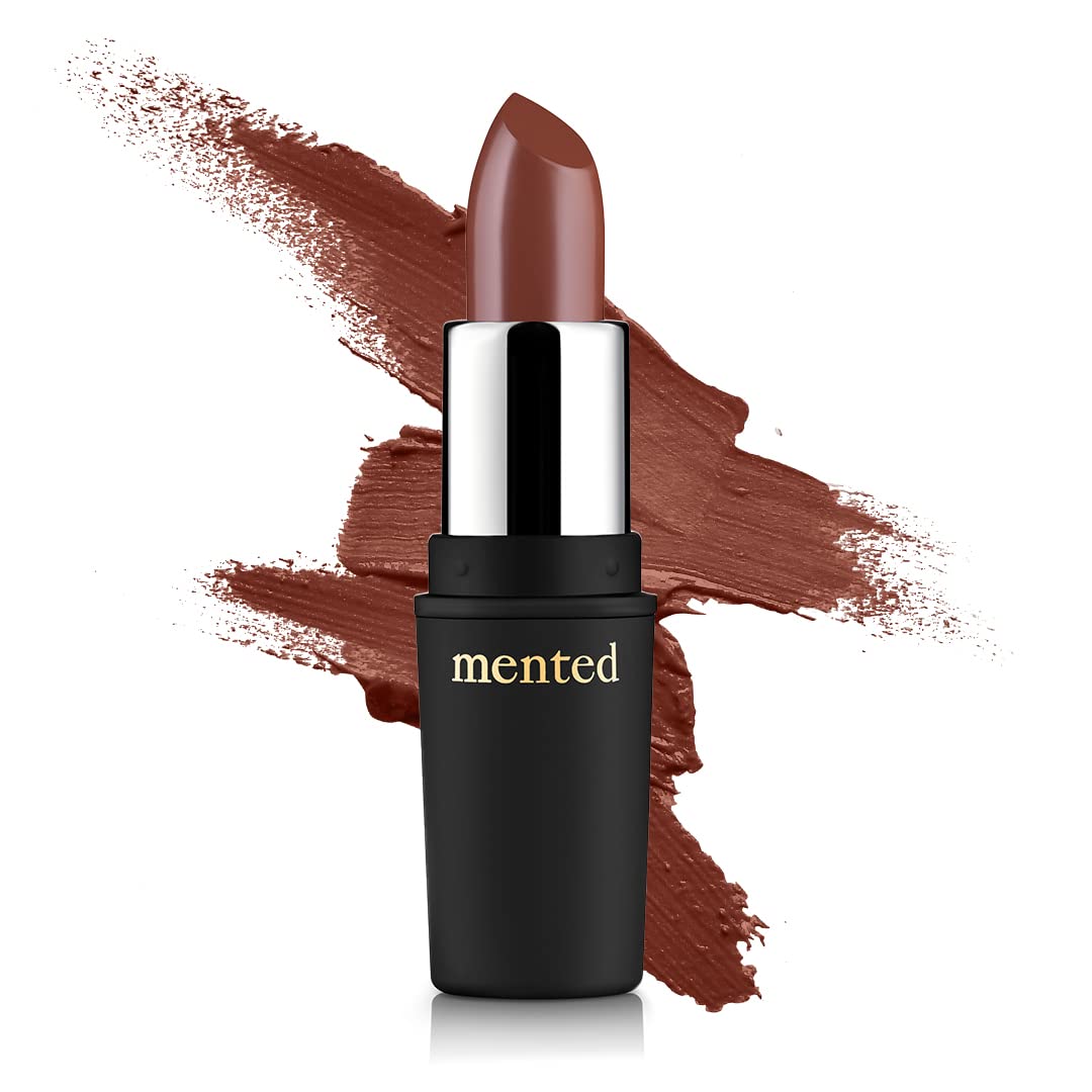 Mented Cosmetics Nude Lipstick for Women, Semi-Matte Long-Lasting Lip Stick, Moisturizing Vegan, Paraben & Cruelty-Free, Enhances All Complexions, Perfect for Everyday Makeup, Brown Bare