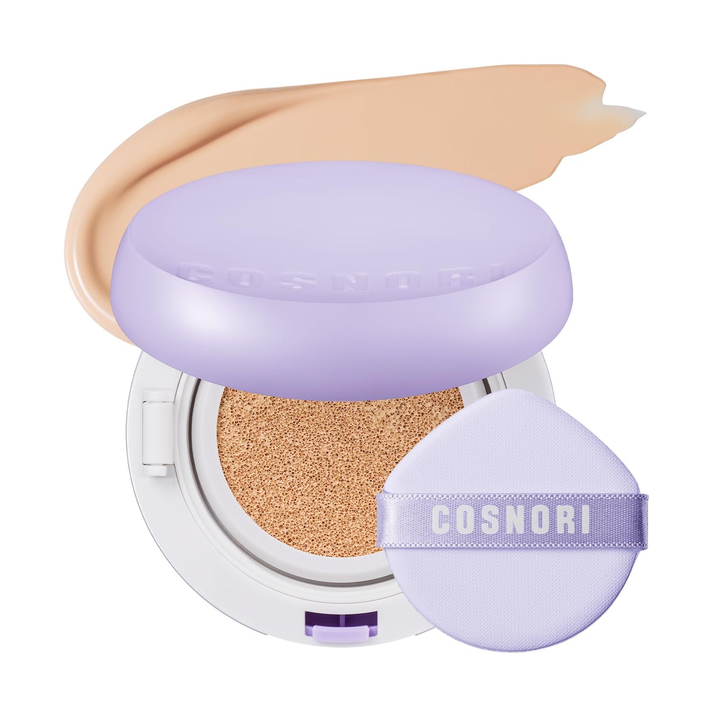 COSNORI Panthenol Barrier Cushion Foundation -Lightweight Formula to Cover Pores & Blemishes – Moisture Dewy Glowing Finish – Long Wearing Formula, 0.41 fl.oz. (02 Beige)