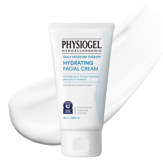 Physiogel Daily Hydrating Facial Moisturizer Lightweight Cream, 72 hrs Hydration for Dry & Sensitive Skin, Korean skin care, Fragrance-Free, Non-Comedogenic, Dermatologist-Tested, Ceramide, Squalane.