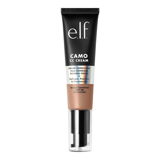 e.l.f. Camo CC Cream, SPF 30 Color-Correcting Medium-To-Full Coverage Face Foundation, Delivers An Airbrushed Finish, Vegan & Cruelty-Free, Tan 415 C