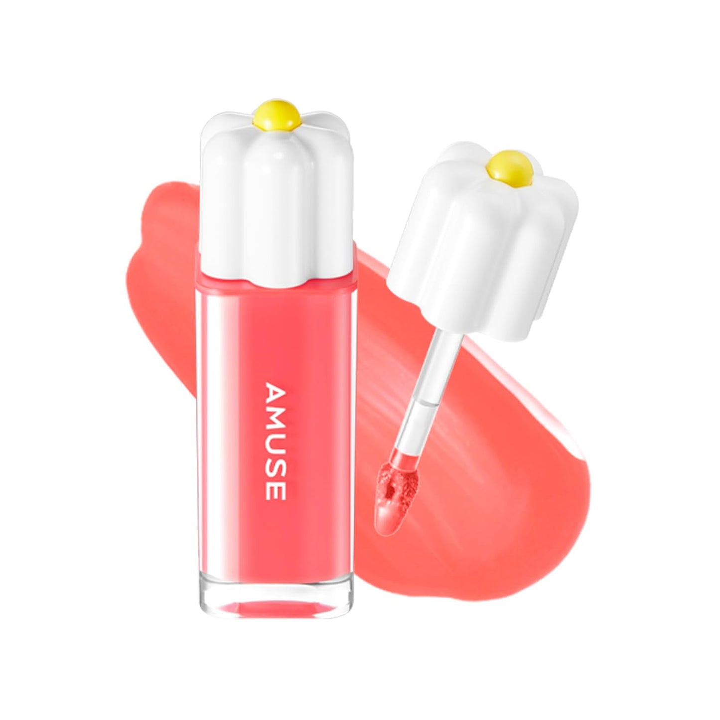Amuse SEOUL Daisy Flower Dew Tint 01 LA VIE EN CORAL | 35% High-moisture Water Tint, Long-lasting, Vitamin E Acetate, Moisturizing, No Peel Off, Lip Treatment, Non Sticky, Korean Lip Tint for Dry Lips