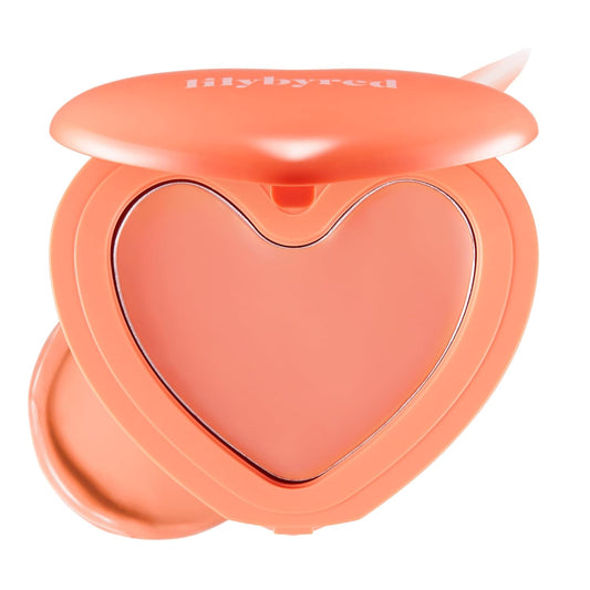 lilybyred Luv Beam Cheek Balm | Heart-Shaped Korean Cream Blush, Semi-Matte Finish, Long-Lasting, Blendable & Buildable, Soft Creamy Texture, Lightweight, Natural Flush, 0.12 oz. (09 Zesty Coral)