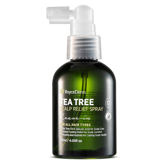 RoyceDerm Tea Tree Scalp Relief Spray: Leave-In Scalp Care for Dry, Flaky, and Itchy Scalp - Tea Tree Oil Formula for Comfort, Hydration, and Balance - Conditioning Support for Women & Men