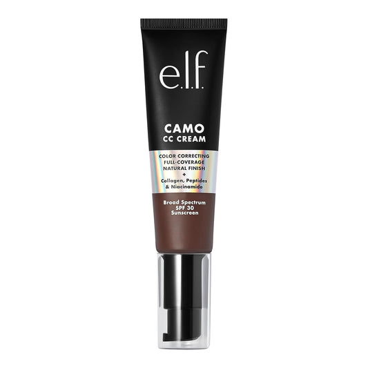 e.l.f. Camo CC Cream, SPF 30 Color-Correcting Medium-To-Full Coverage Face Foundation, Delivers An Airbrushed Finish, Vegan & Cruelty-Free, Rich 640 W