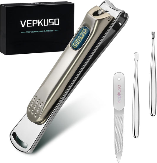Nail Clippers for Men, Vepkuso Toenail Clippers for Thinck Nails Professional Fingernail Clippers Cutter for Women,Seniors,Adult