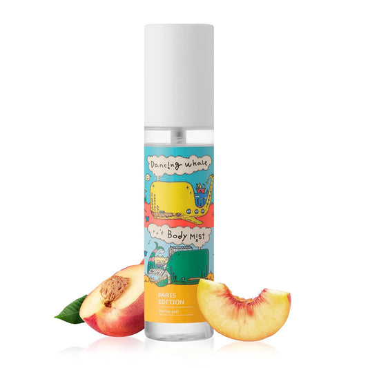 Body Mist Paris Edition 2.36 Fl/OZ, 70ml (Peche_plat), Hydrating Body Mist with Peach Scent 4in1 Multi-Use Spray K-Beauty Body Care
