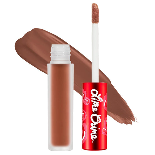 Lime Crime Velvetines Liquid Matte Lipstick, Shroom (90s Brown) - Bold, Long Lasting Shades & Lip Lining - Stellar Color & High Comfort for All-Day Wear - Talc-Free & Paraben-Free