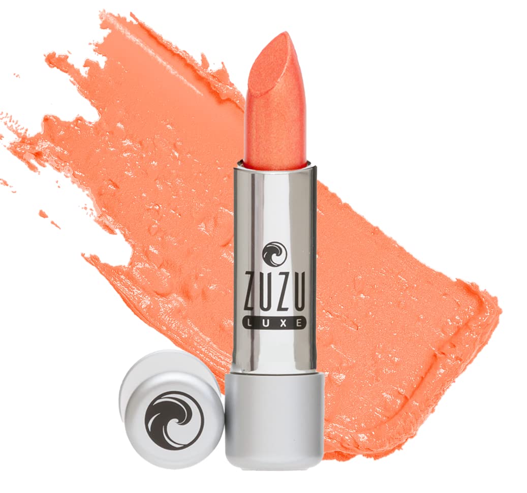 Zuzu Luxe Lip Color Lipstick (Sazerac - Pinkish Peach/Warm Pearl), Natural Ultra-Hydrating Lipstick, Paraben Free, Vegan, Gluten-free, Cruelty-free, Non GMO, 0.13 oz
