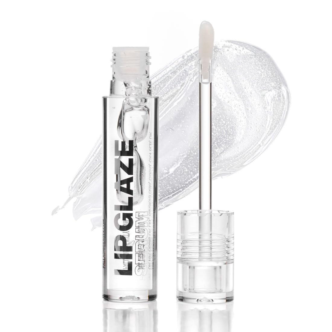 Palladio Lip Glaze Serum, Hydrating Lip Gloss with Peptides & Hyaluronic Acid for Plump, Smooth, and Nourished Lips – Vegan, High-Shine, Non-Sticky Finish (Crystal Ice)