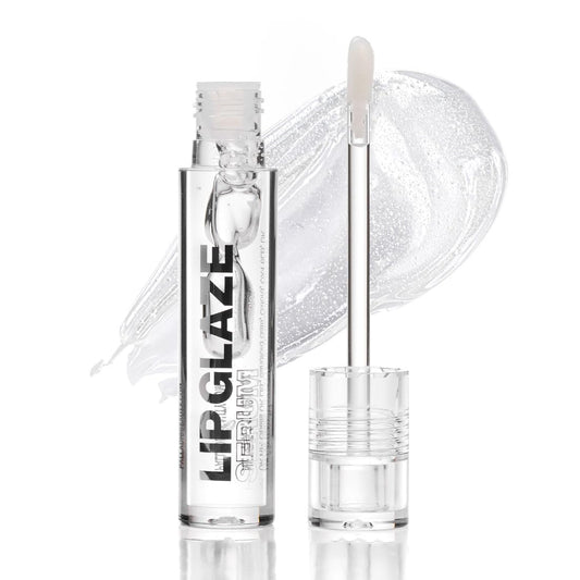 Palladio Lip Glaze Serum, Hydrating Lip Gloss with Peptides & Hyaluronic Acid for Plump, Smooth, and Nourished Lips – Vegan, High-Shine, Non-Sticky Finish (Crystal Ice)