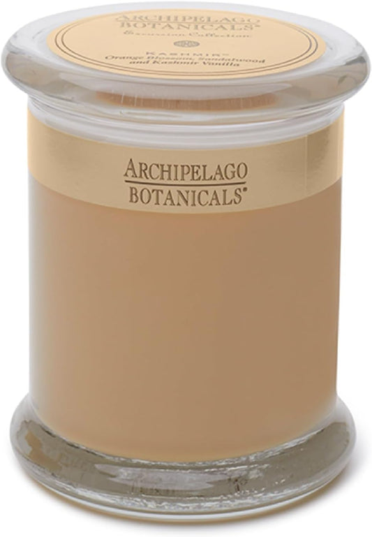 Archipelago Botanicals Kashmir Glass Jar Candle, Kashmir Vanilla, Orange Blossom and Sandalwood Scent, Lead-Free Candle Wicks, Burns Approx. 60 Hours (8.6 oz)
