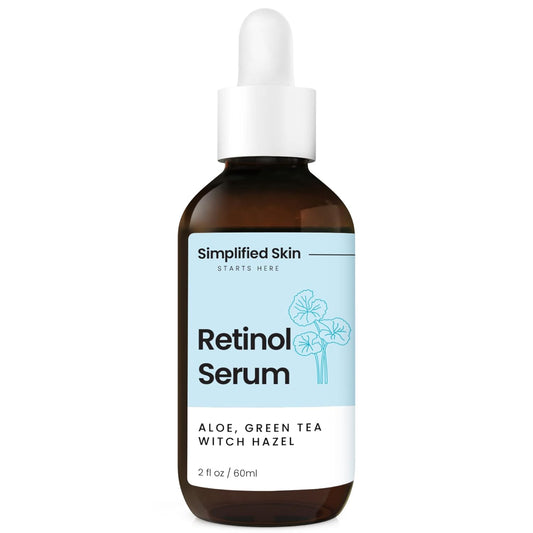 Simplified Skin Retinol Serum for Face – 2.5% Retinol with Hyaluronic Acid – for Acne Marks, Smoothing Fine Lines & Wrinkles – Day & Night Anti-Aging Serum – 2 Fl Oz