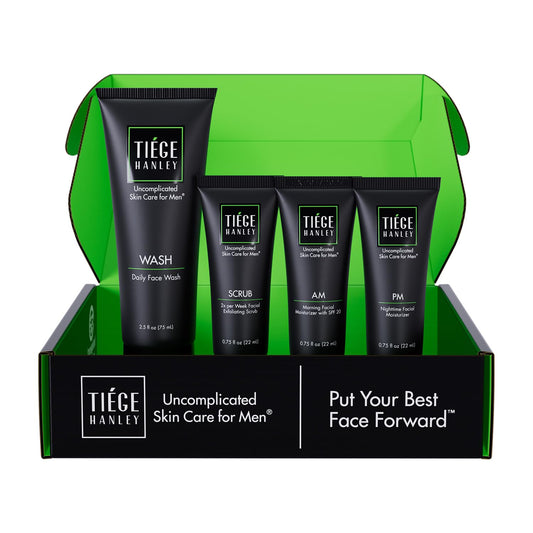 Tiege Hanley Men’s Skin Care Set, Essential Routine (System Level 1) – Face Wash, Scrub & Moisturizer for Healthier, Hydrated Skin | Daily Men’s Skin Care Kit for Sensitive skin & Dryness Protection