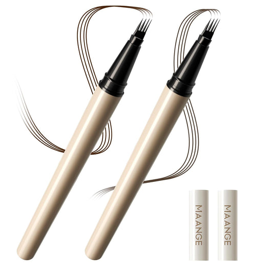 MAANGE Liquid Brow 4-Fork-Tip,Ultra-fine Waterproof EyeBrow Pencil,Long-lasting, Smudge-Proof, Creates Natural Tint,B202+B203-2pcs