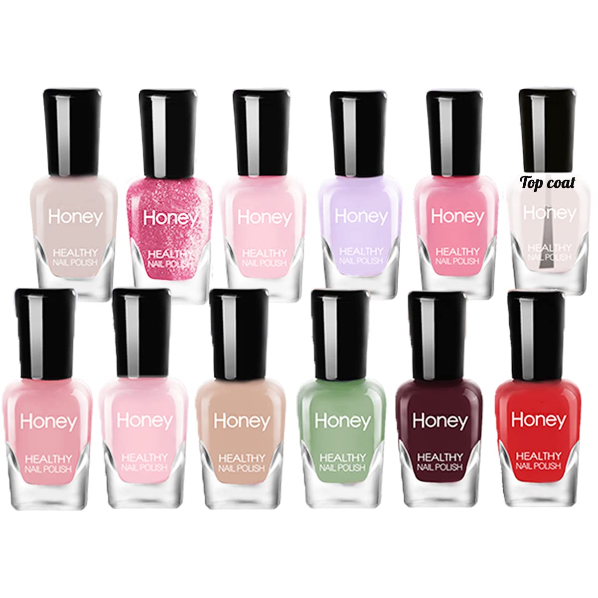 Non-Toxic, Easy Peel Off, Fast Dry Nail Polish Set - Eco-Friendly & Organic Water-Based for Women, Teens, Kids (12 Bottles)