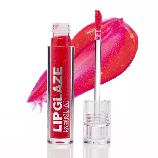 Palladio Lip Glaze Serum, Hydrating Lip Gloss with Peptides & Hyaluronic Acid for Plump, Smooth, and Nourished Lips – Vegan, High-Shine, Non-Sticky Finish (Cherry Sangria)
