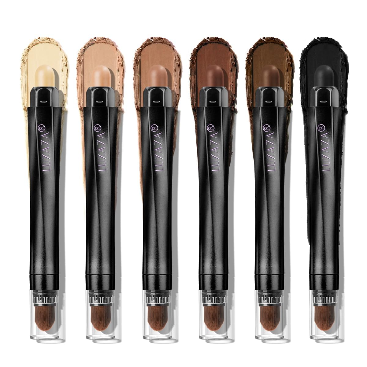 Brown Eyeshadow Stick Makeup 6PCS Set, Neutral Eyeshadow Palette Matte Cream Eye Shadow Eyeliner Brightener Pencil Crayon - BROWN CASHMERE
