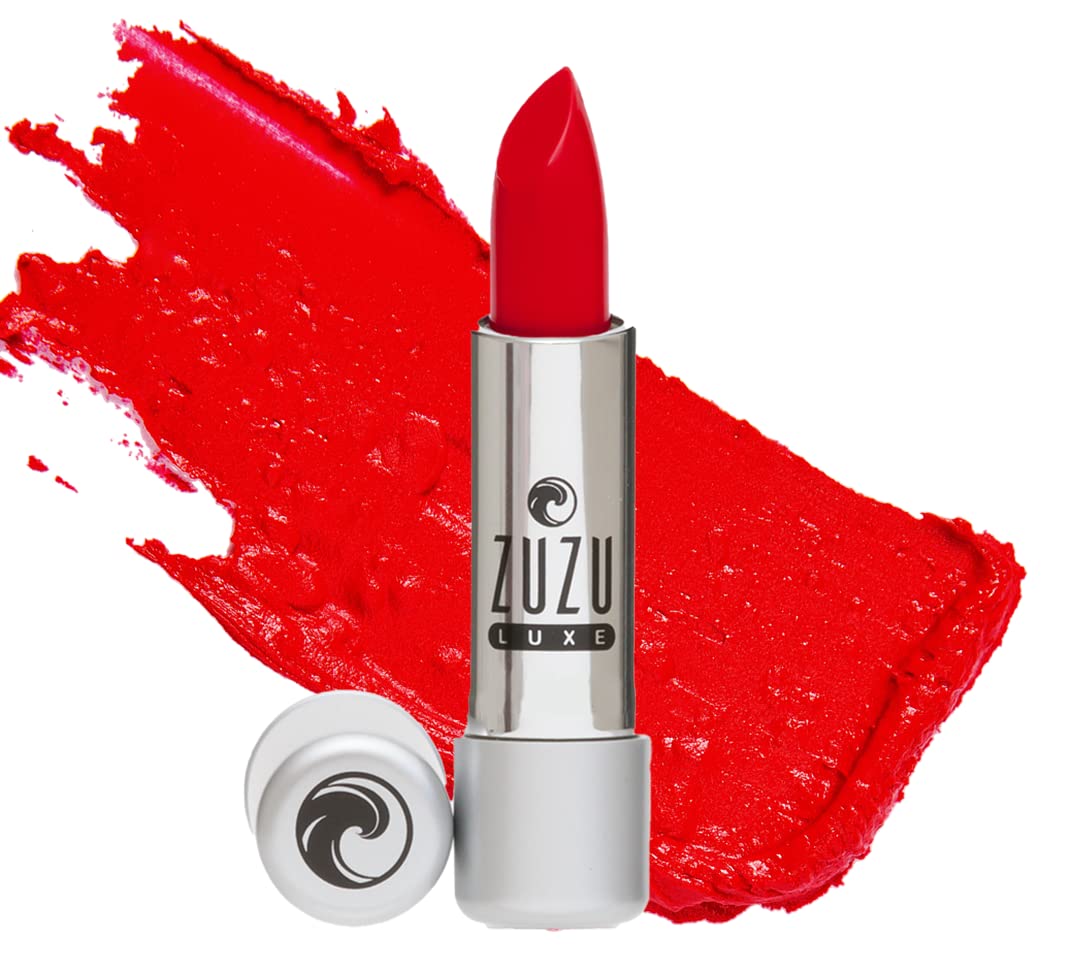 Zuzu Luxe Lip Color Lipstick (Starlet - Candy Apple Red/Cool Crème), 0.13 oz