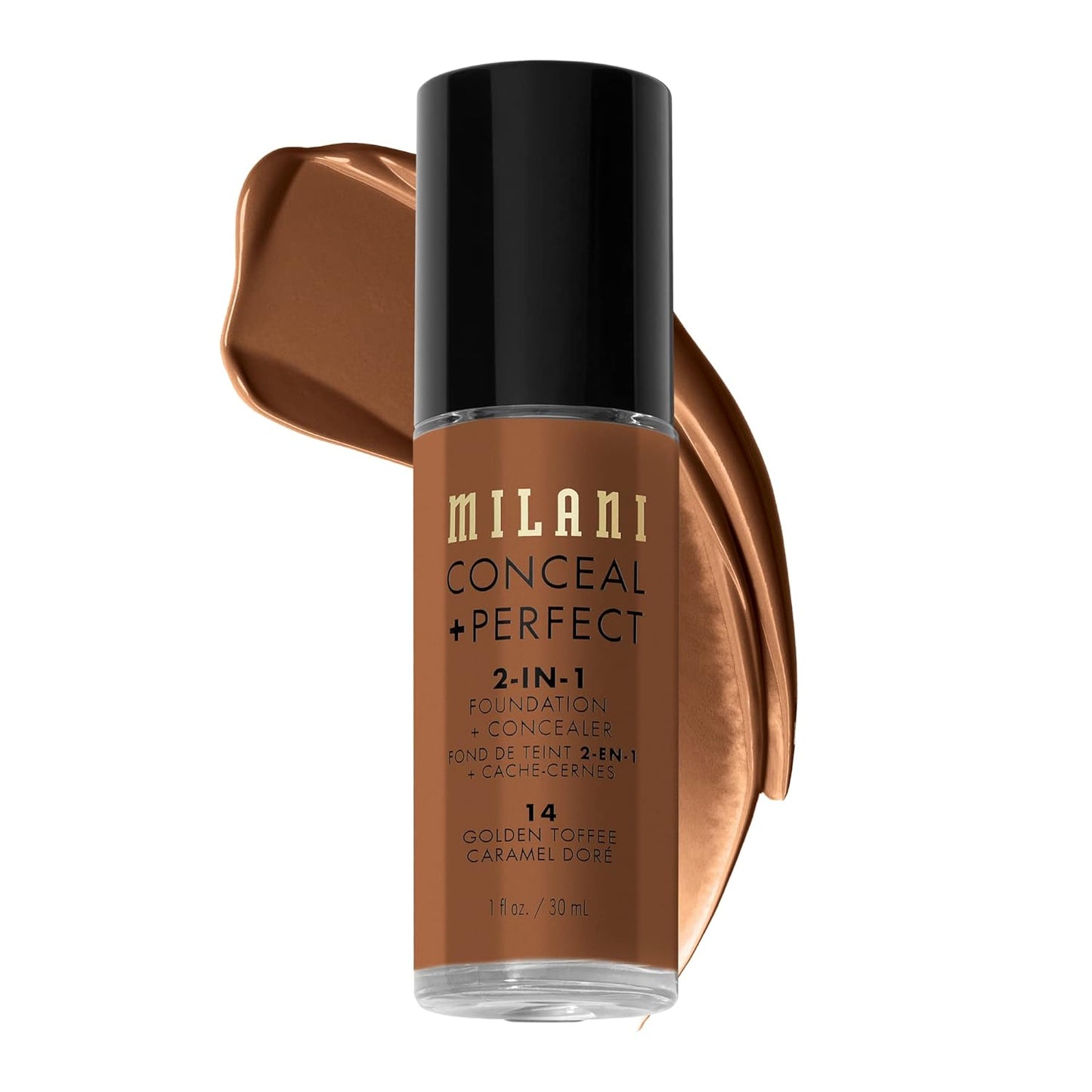 Milani Conceal + Perfect 2-in-1 Foundation + Concealer for a Flawless Complexion, Under Eye Corrector, Cover Redness and Imperfections, Waterproof and Sweatproof - Golden Toffee