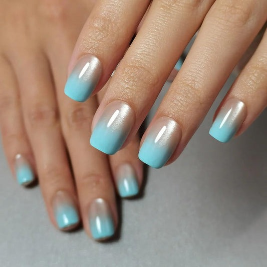 Curvlife Soft Gel Press On Nails Kit - 30pcs Full Cover Ombre Cat Eye False Nail Tips Designs, Fake Nail with Nail Glue - Easy Application Nail Accessories for Women