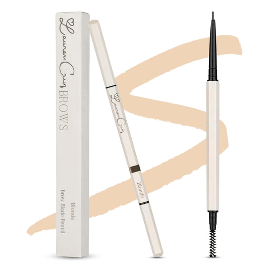 Eyebrow Pencil make Up for Women - Long-lasting and Waterproof Eyebrow Pencil by Lauren Cruz - Dual-Ended Eyebrow Pen with Micro-tip and Spoolie -Fuller Look Brow Pencil - Blonde