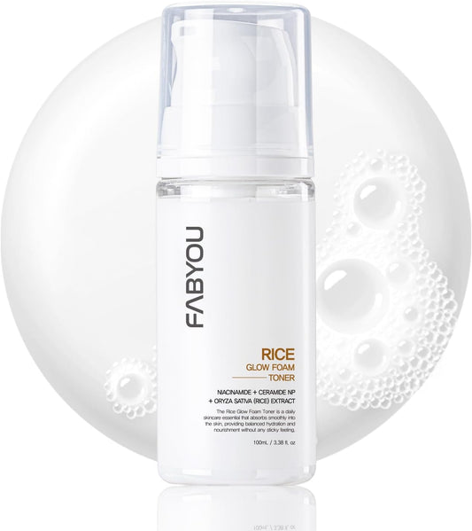 Rice Glow Bubble Toner 3.38 fl oz - Hydrating Milky Toner for Sensitive and Dry Skin, with Niacinamide and Rice Extract to Support Radiant Skin, Easy-to-Carry Size for Daily Korean Skincare Routine