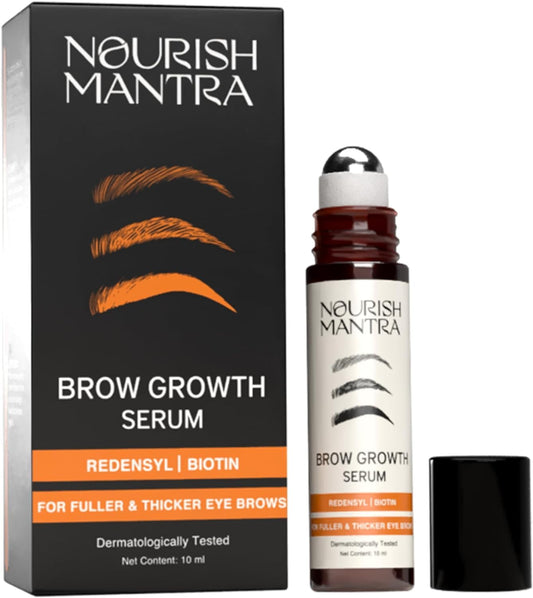 Nourish Mantra Eyebrow Growth Serum, Boost Regrowth for Longer, Thicker, Fuller-Looking Brows, Effective Enhancing Formula with Redensyl,Biotin & Peptides 10 ml