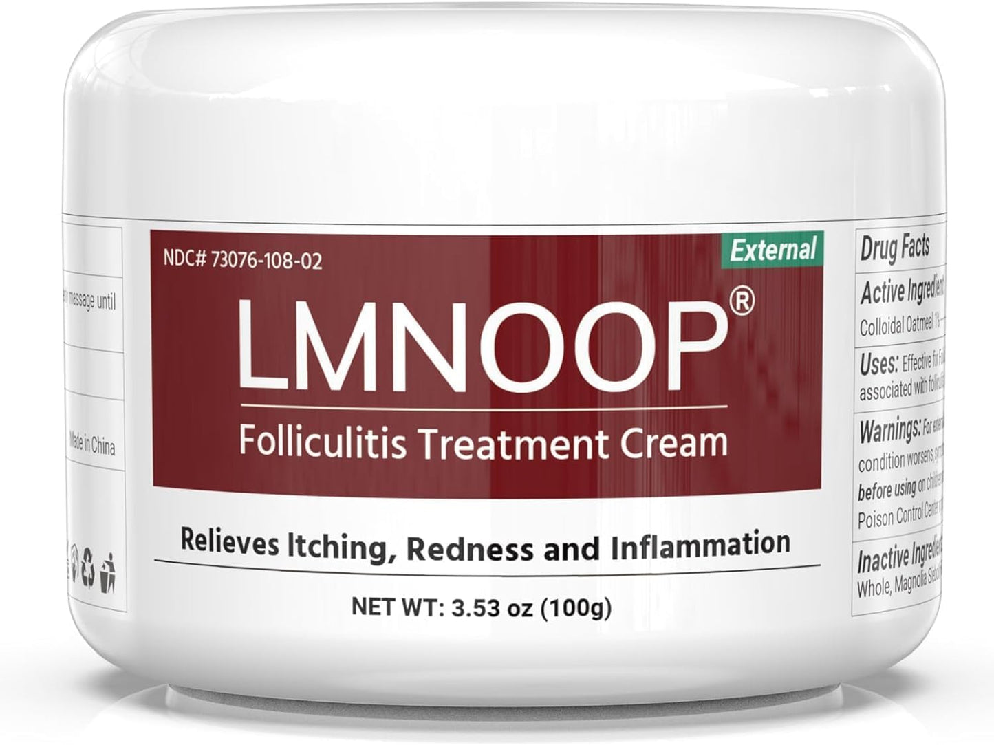 Folliculitis Treatment Cream, Natural Ingredients, Valid Relieve, for Itching, Lichen, Redness, Inflammation, Fast Non-Irritating - 3.52oz