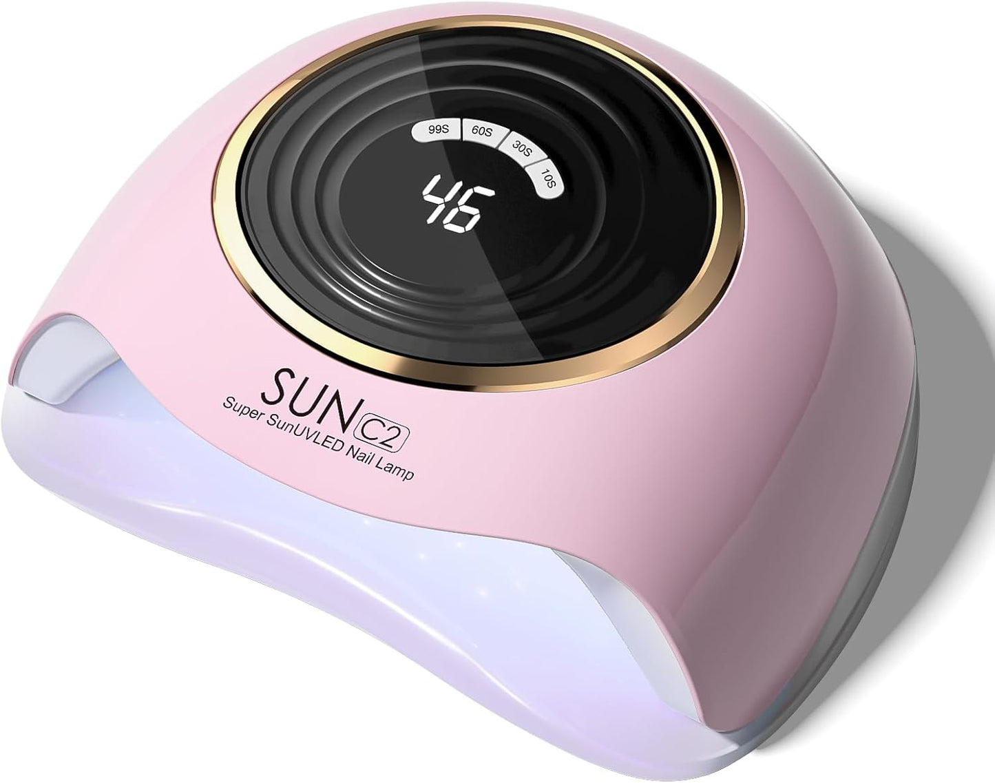 288W Professional UV LED Nail Lamp with 63 Beads - Fastest Gel Curing Dryer for Home & Salon, Smart Sensor, LCD Display & 4 Timers, Pink Salon-Grade Light